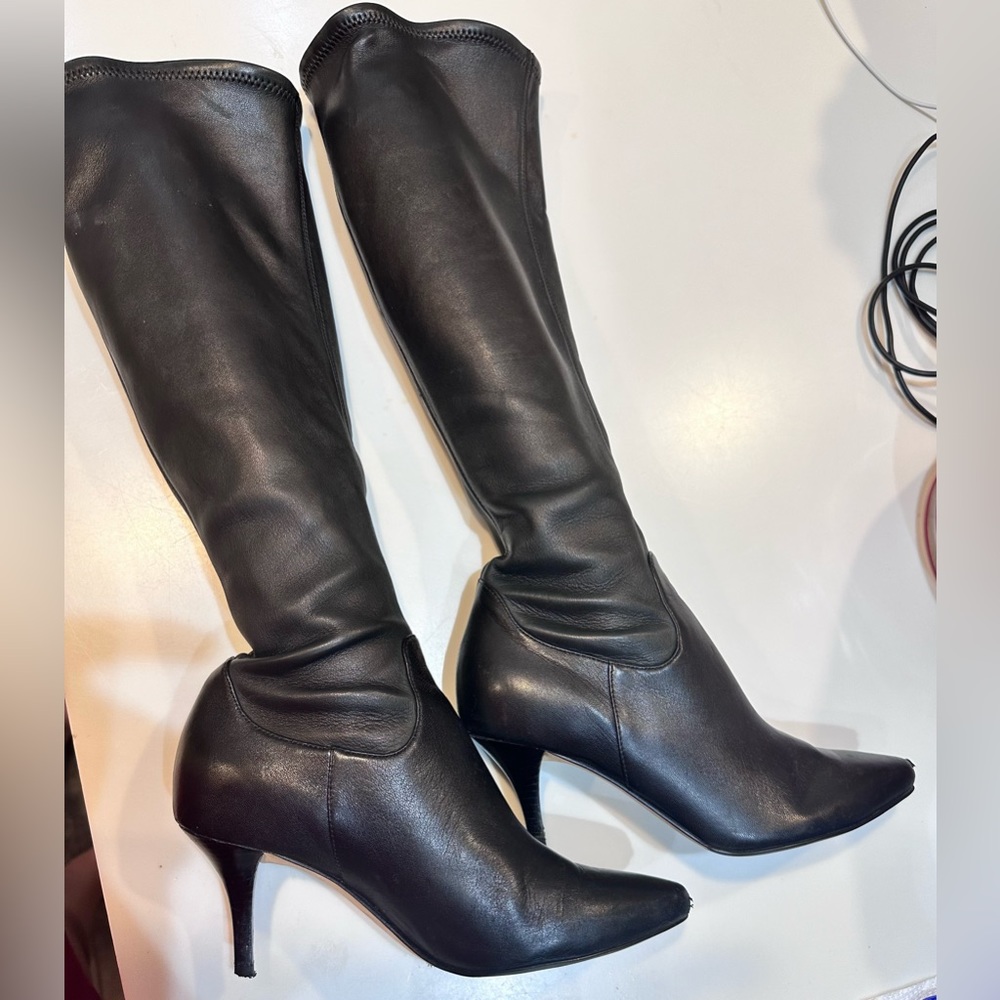 Cole Haan NikeAir Knee High Black Soft Leather Boots (Size 6.5)